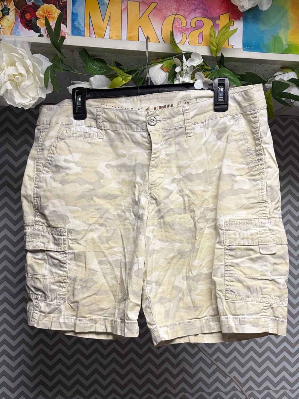 Sonoma Bermuda Light Beige Camo Cargo Shorts